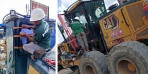 Instalasi Kaca Motor Grader CAT 14M PT. Biruni Altha Etam